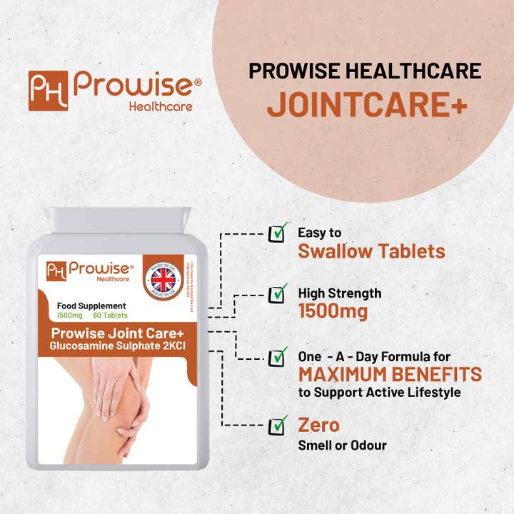Prowise Healthcare – wholesale Oralt tillskott/Vitamin – Glukosaminsulfat 2KCL 1500 mg 60 Tabletter I Hög hållfasthet