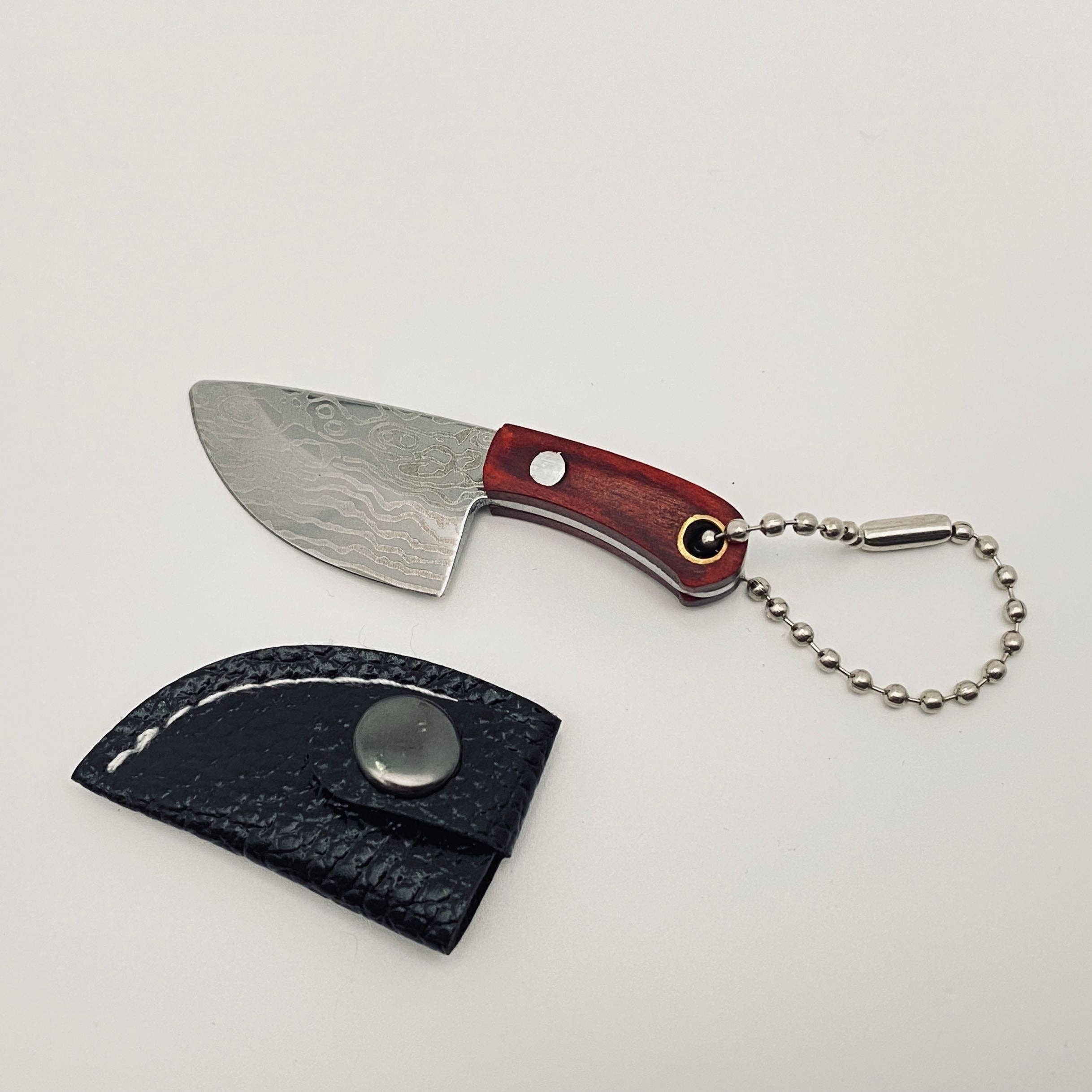 Mio Queena – wholesale Nyckelring - Unisex – Damaskus Mönster Mini Knife Kechain Gift2