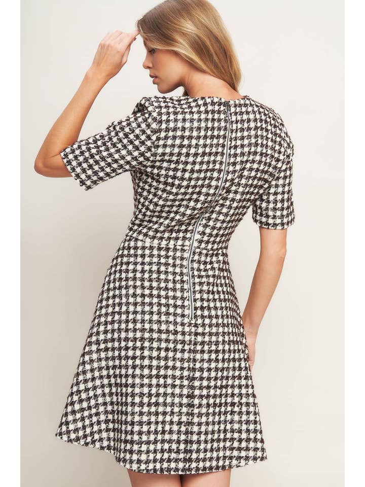 IVORY BROWN A tweed mini dress - ID21641-T for wholesale on Faire4