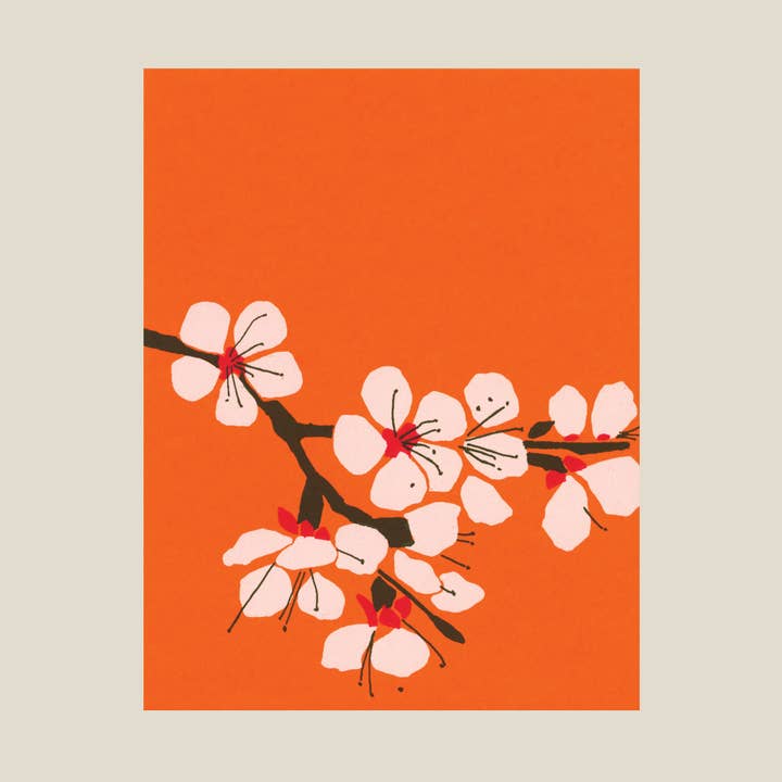 Apricot blossom card for wholesale by Kinaloon