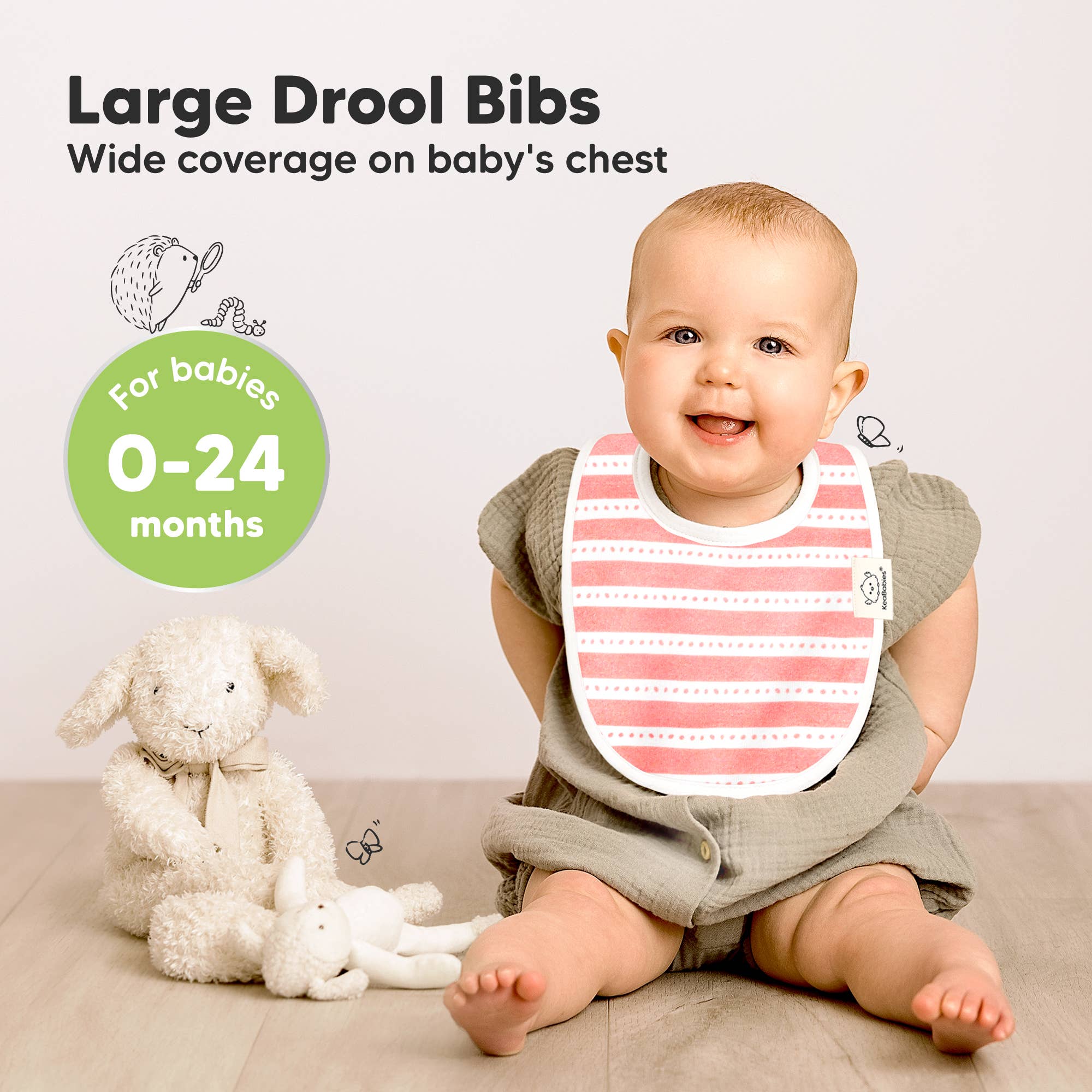 Sweet Charm 8-pack Urban Drool Bibs for Teething Baby Boys and Girls for wholesale on Faire1