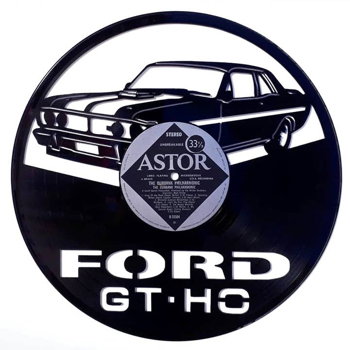 Dessin sur disque vinyle - Ford GT-HO pour la vente par Broken Record