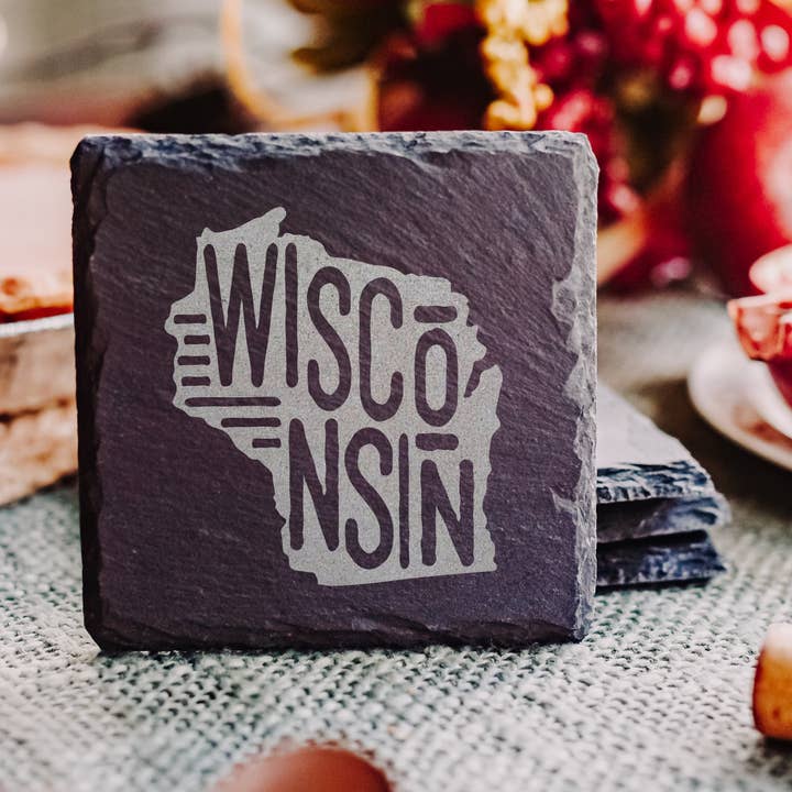 The Lillie Pad - Wholesale Coasters - US State Map Coasters - Natural Slate Coasters - Set of 40