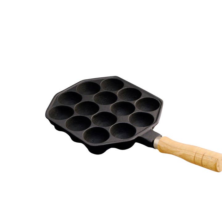 Griglia IKENAGA TAKOYAKI 14 fori con manico in legno per la vendita all'ingrosso da parte di Japacolle — Japan Collections | See Latest News in "About"
