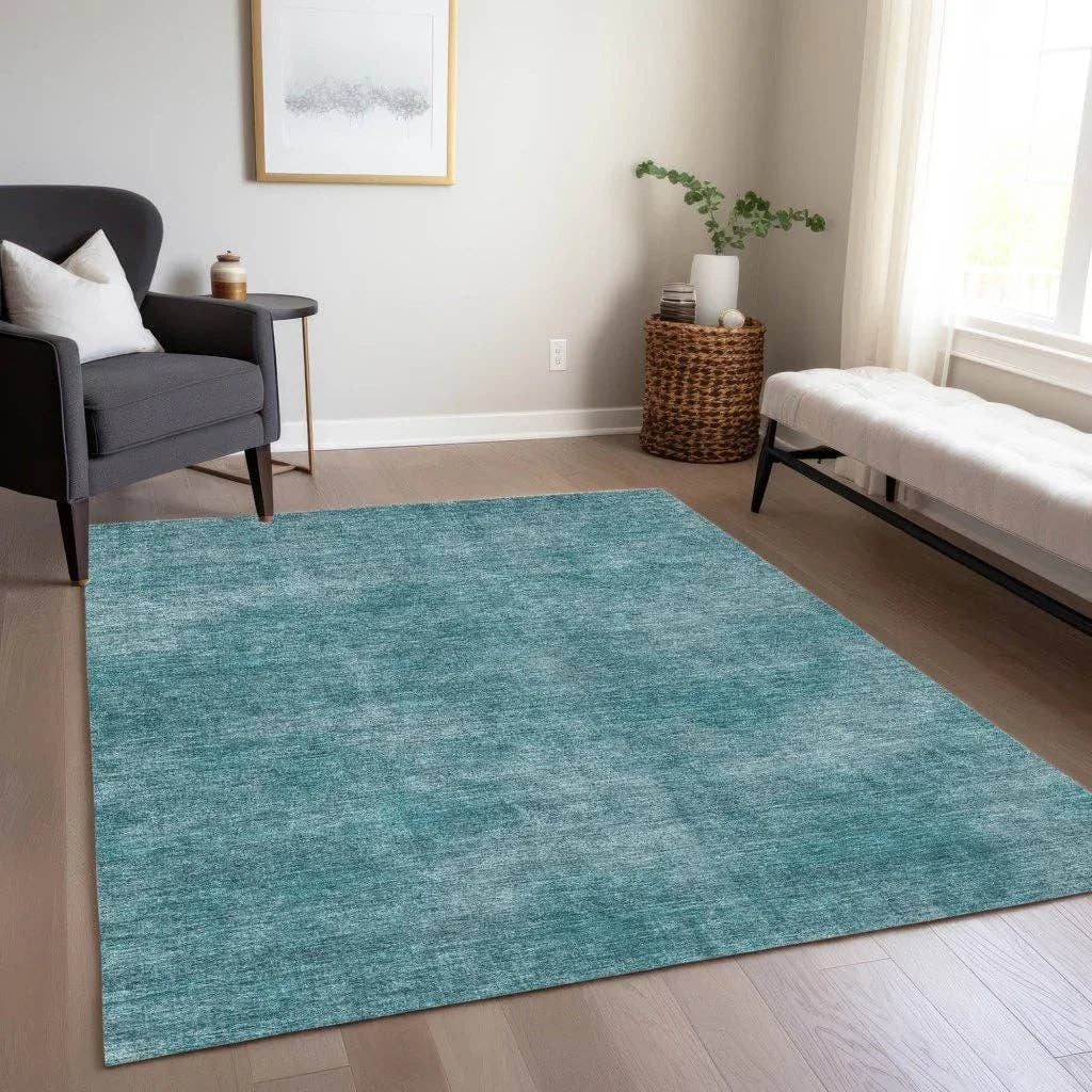 LOOMLAN – wholesale Area rug – Orlena Teal Washable Indoor-Outdoor Rug1