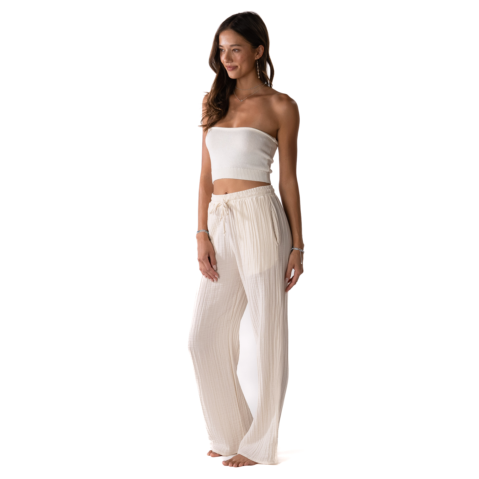 Lotus and Luna - Wholesale Pants - Women's - Cream Cabana Pants3