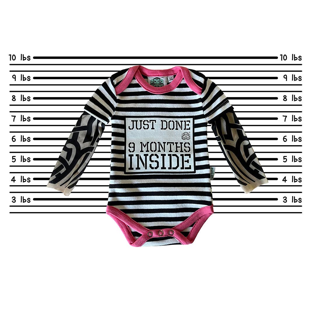 Lazy Baby® – wholesale Bodysuit (non-footed) – Baby – Just Done 9 Months Inside® Baby Tattoo Sleeve Stripy Vest6