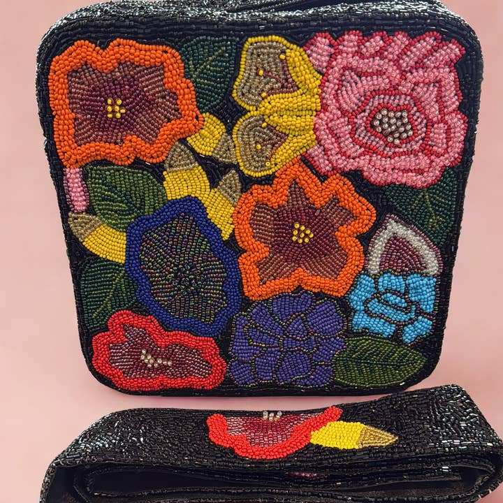 Fiesta Flower Square Crossbody Bag for wholesale by Pria Handmade Accessories