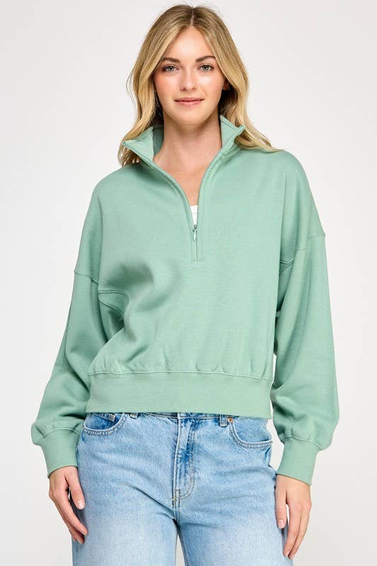 Vanilla Monkey - Vente Sweat-shirt – femme - Sweatshirt en polaire confortable à demi-fermeture éclair8