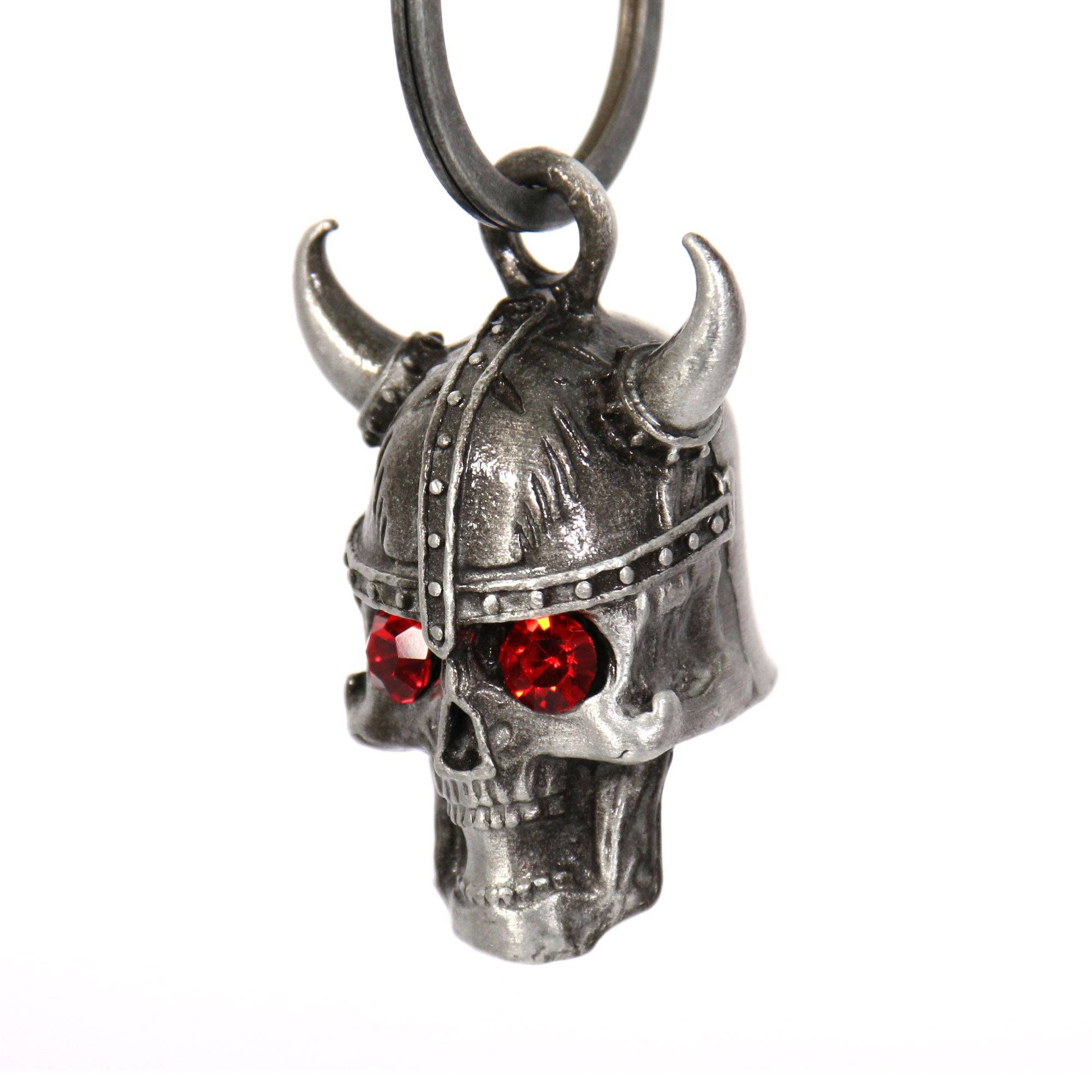 ARGENT Cloche en cuir Hot Leathers Viking Skull Red Stones BEM1021 en vente sur Faire0