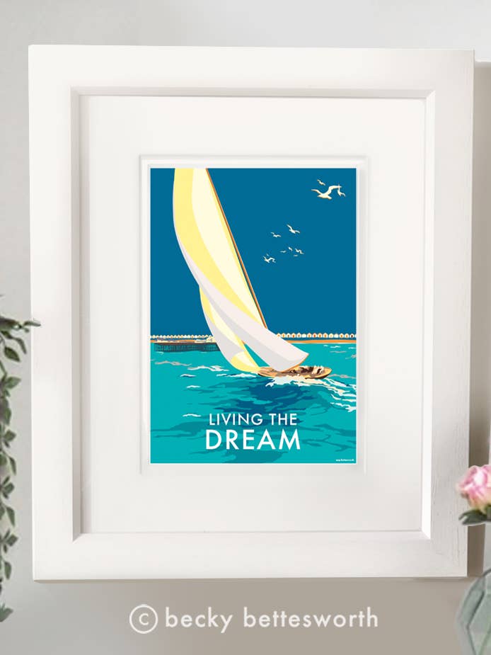 Vivre le rêve Citation positive Print pour la vente par BeckyBettesworth