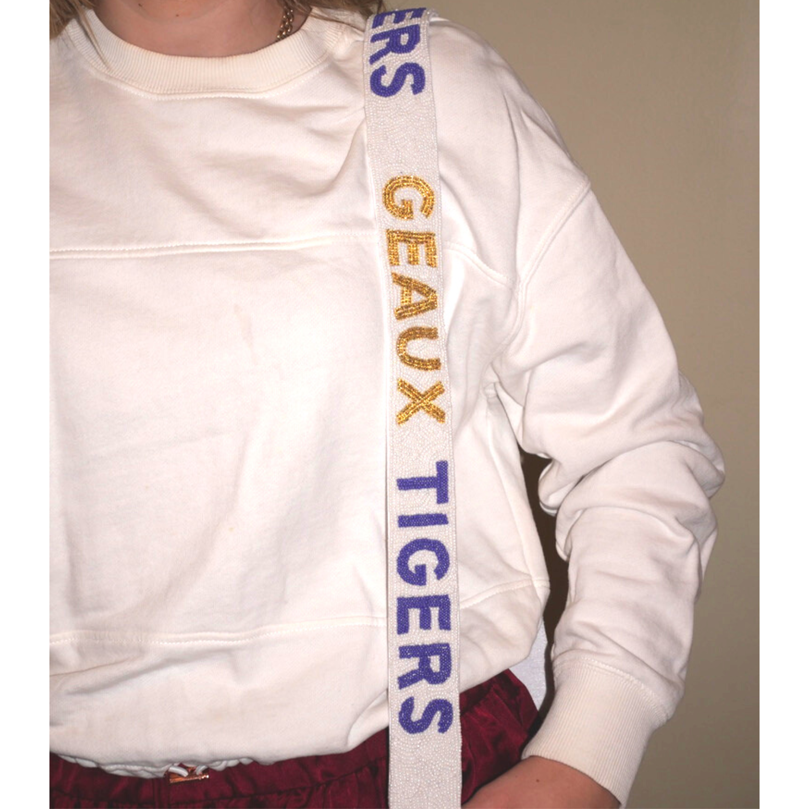 College Dayz Merch - Wholesale Bag Strap - Women's - LSU Beaded Purse Strap2