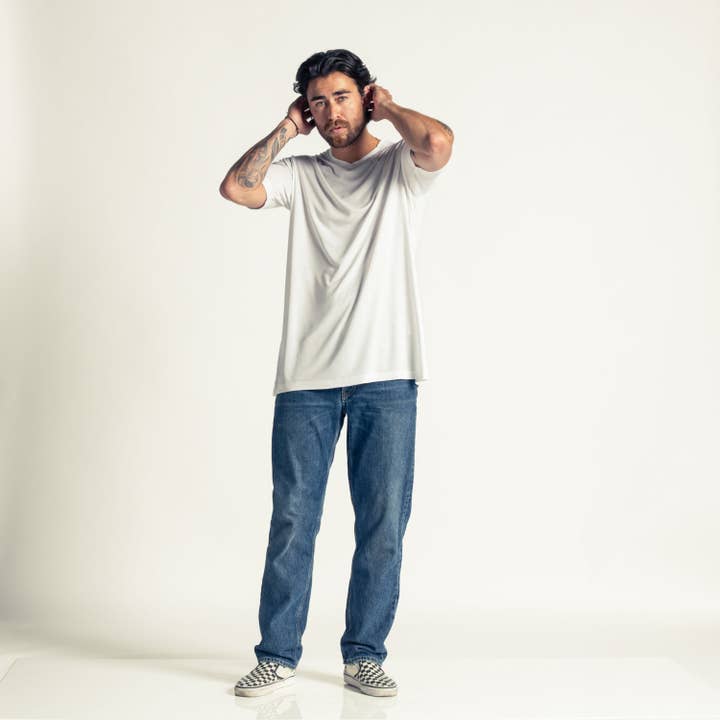 Marlons Rundhals 100% Lyocell Weiß für den Großhandel von LEBASQ