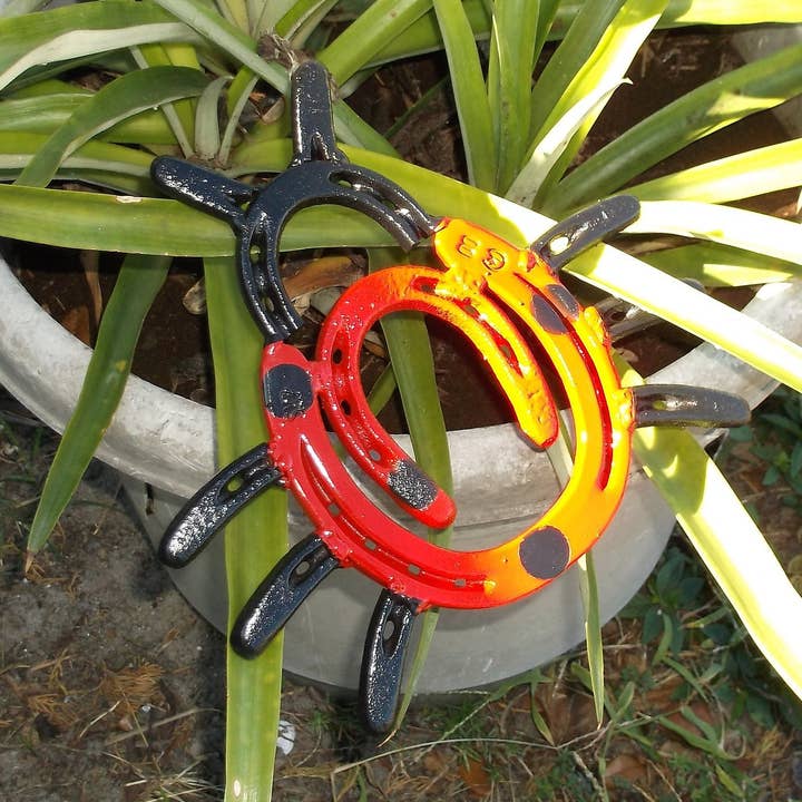 Creations Welded - Wholesale Garden/Lawn Stake - Lady Bug Horseshoe Garden Art, Garden Stake, Metal Yard.0
