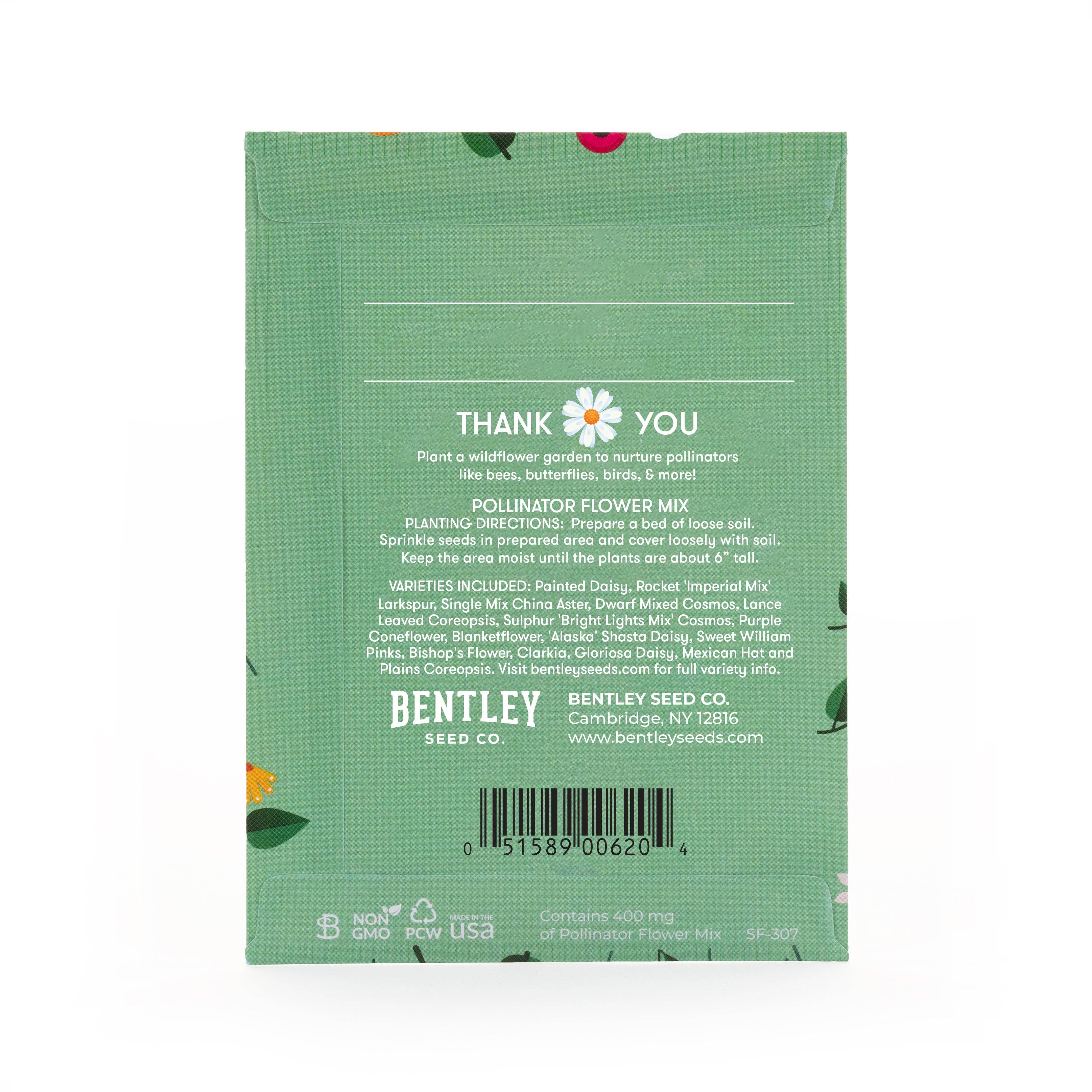 Bentley Seed Co. - Vente Graines de plantes - Merci Aujourd'hui Tous les Jours - Sachets de Graines Mélange de Fleurs Pollinisatrices1