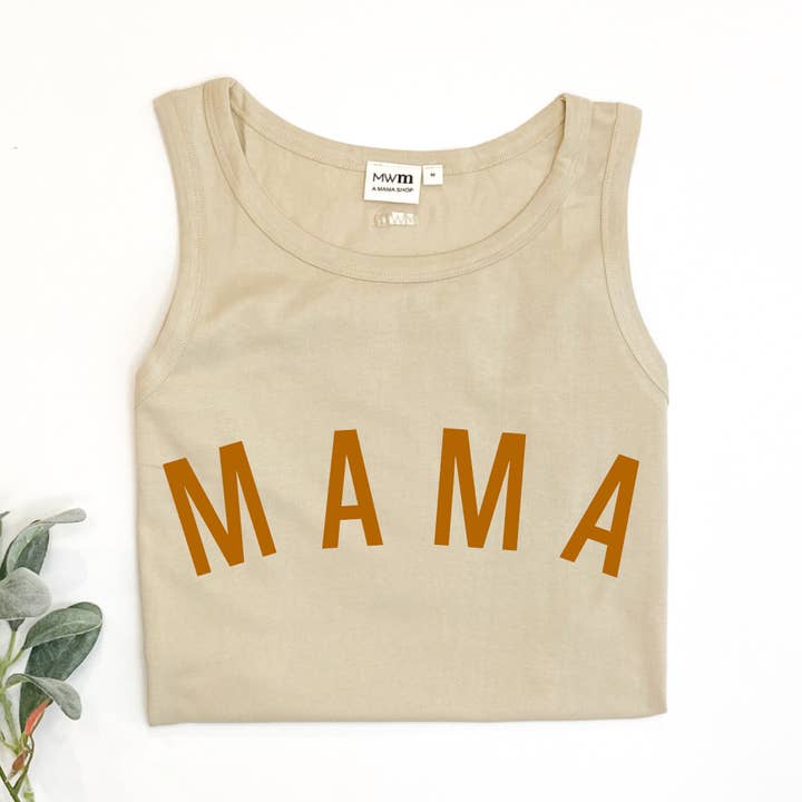 Mama Curved Original Tanktop - Design in Verbranntem Orange für den Großhandel von Merce and Company