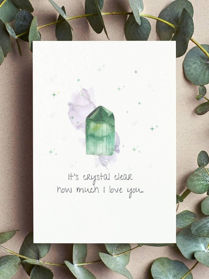 It's Crystal Clear How Much I Love You // Blank Greeting for wholesale by Hotdogs & Poodles Accessories