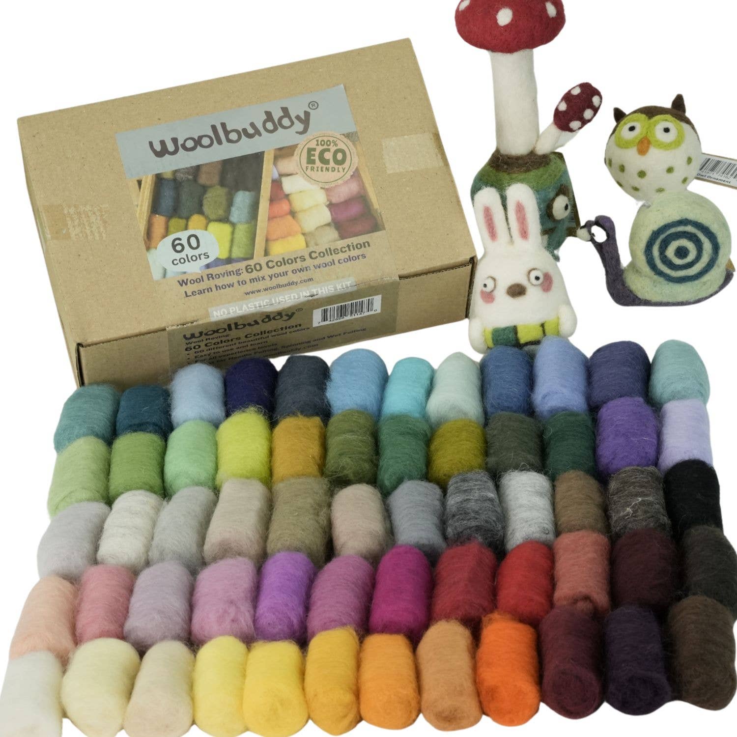 Woolbuddy – Engroshandel DIY-hobbysæt – Eco Uld Fiber Samlingssæt – 24, 40 eller 60 Farver7