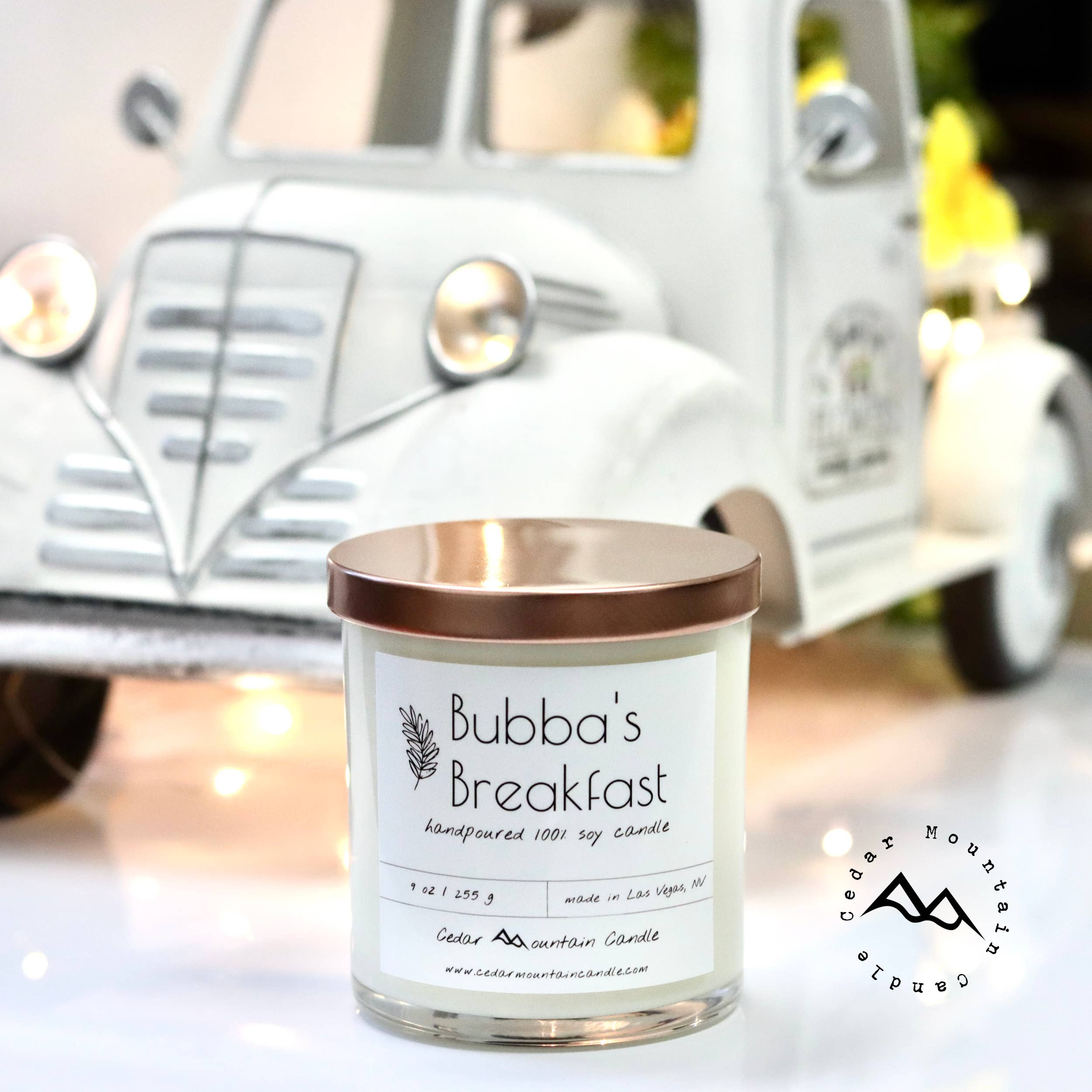 Cedar Mountain Candle - Wholesale Pot/gevulde kaars - Bubba's Breakfast Farmhouse sojakaars1