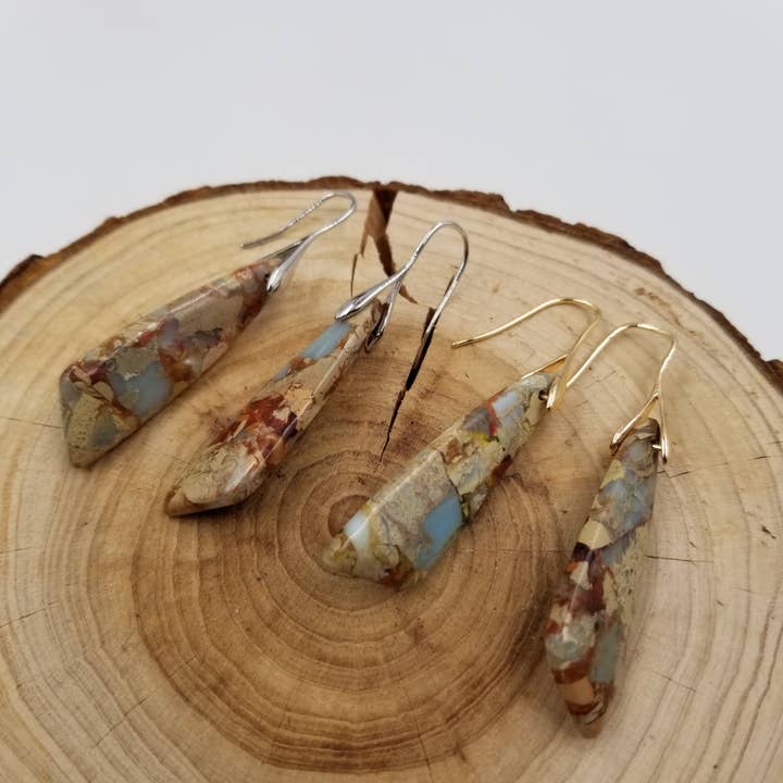 Handmade Natural African Amazon Stone Earrings for wholesale by CHAKRA JEWELRY