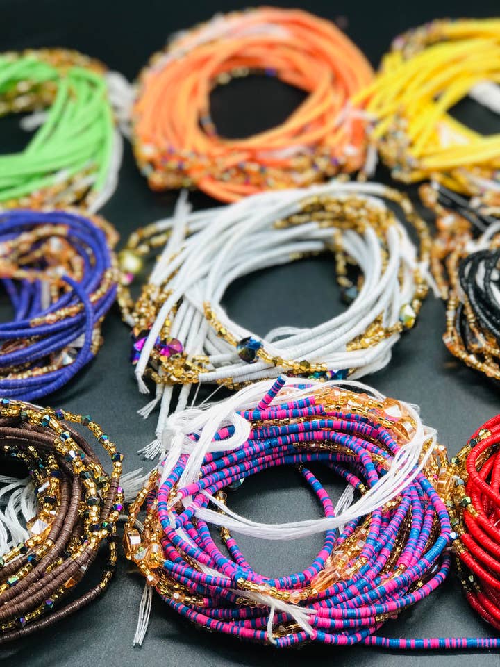 Vinyl-Disc-Perlen mit flacher Taille, afrikanische Taillenperlen, Ghana-Perle für den Großhandel von Elimicah