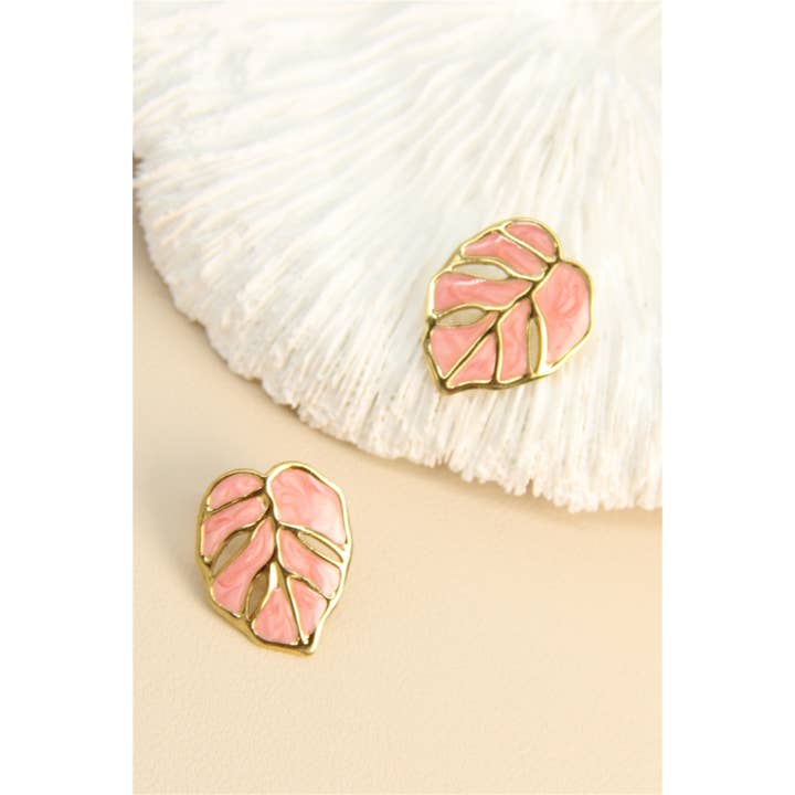 BELLISSIMA BIJOUX - Wholesale Stud/Post Earrings - Enamel Leaf Earrings – Tropical Collection5