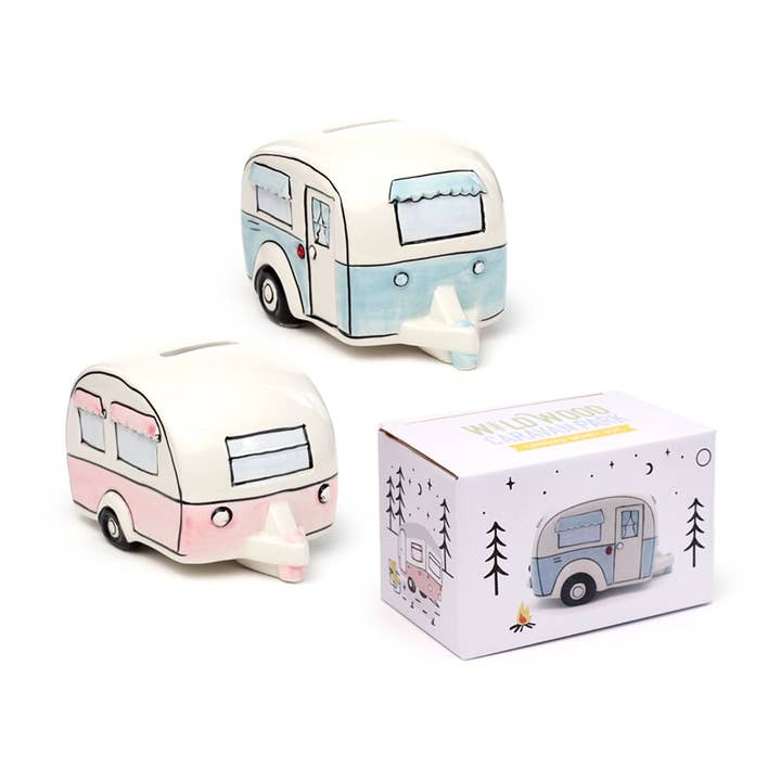 Home Is Where You Park It Ceramic Caravan Money Box for wholesale by Puckator Ltd