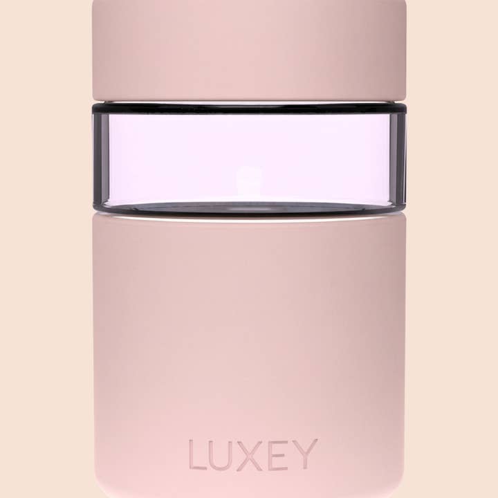 { VIDRO ROSA } ESPUMA DE MORANGO - Copo de Café Reutilizável Regular 8oz por atacado de Luxey Cup