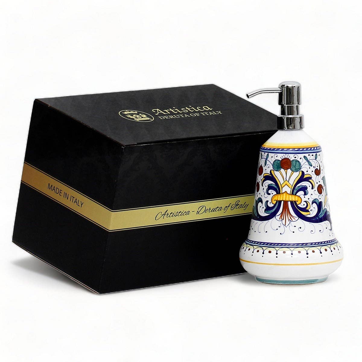 Artistica - Deruta of Italy - Wholesale Soap Dispenser - GIFT BOX: With authentic Deruta hand painted ceramic - Liquid Soap/Lotion Dispenser Ricco Deruta Design0