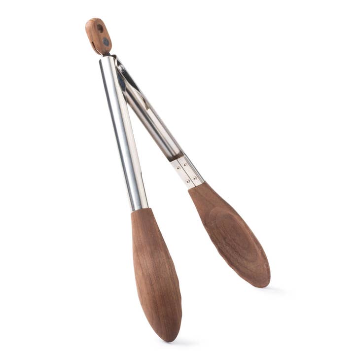 Walnut and Stainless Steel Tongs for wholesale by Salt & York