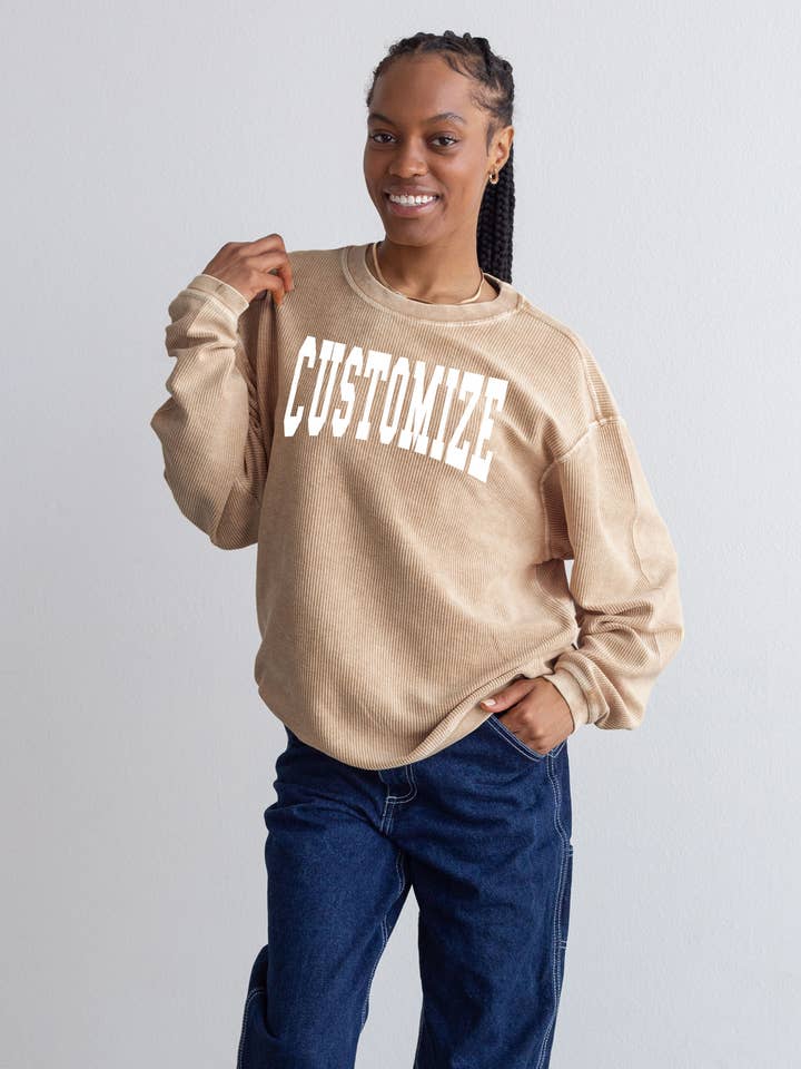 chicka-d - Wholesale Graphic Sweatshirt - Women's - The Original Custom Graphic Corded Crew, Jumbo Squeeze2