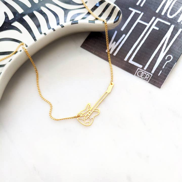 Collar Guitarra Oro/Plata para venta al por mayor de Shany Design Studio