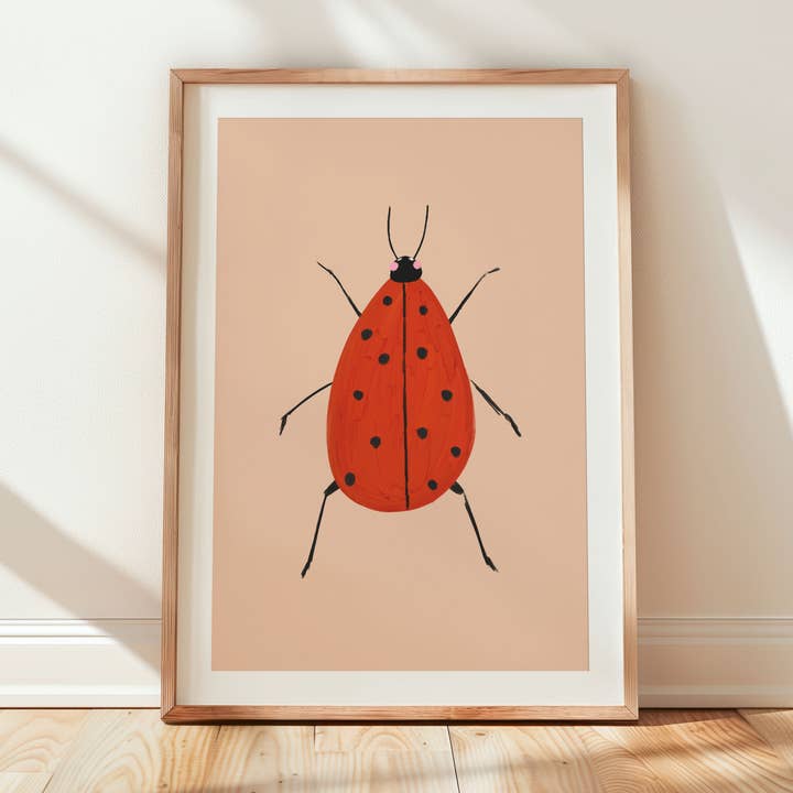 Ladybird Kids Nursery Art Print, Fun Insect Print for wholesale by Georgie King Designs