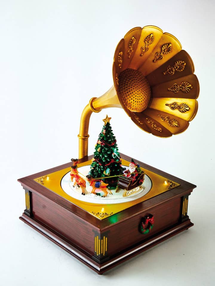 Gramofone com cena de árvore de Natal por atacado de Musicbox world