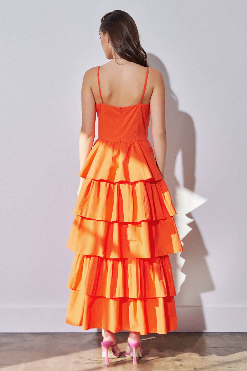 Strut & Bolt - Vendita all'ingrosso Vestito - Donna - Maxi abito in popeline a strati con pieghe miste8