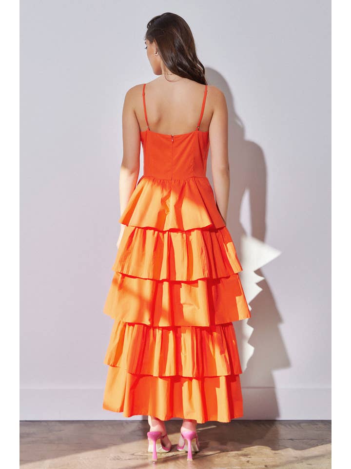 Strut & Bolt - Vendita all'ingrosso Vestito - Donna - Maxi abito in popeline a strati con pieghe miste8