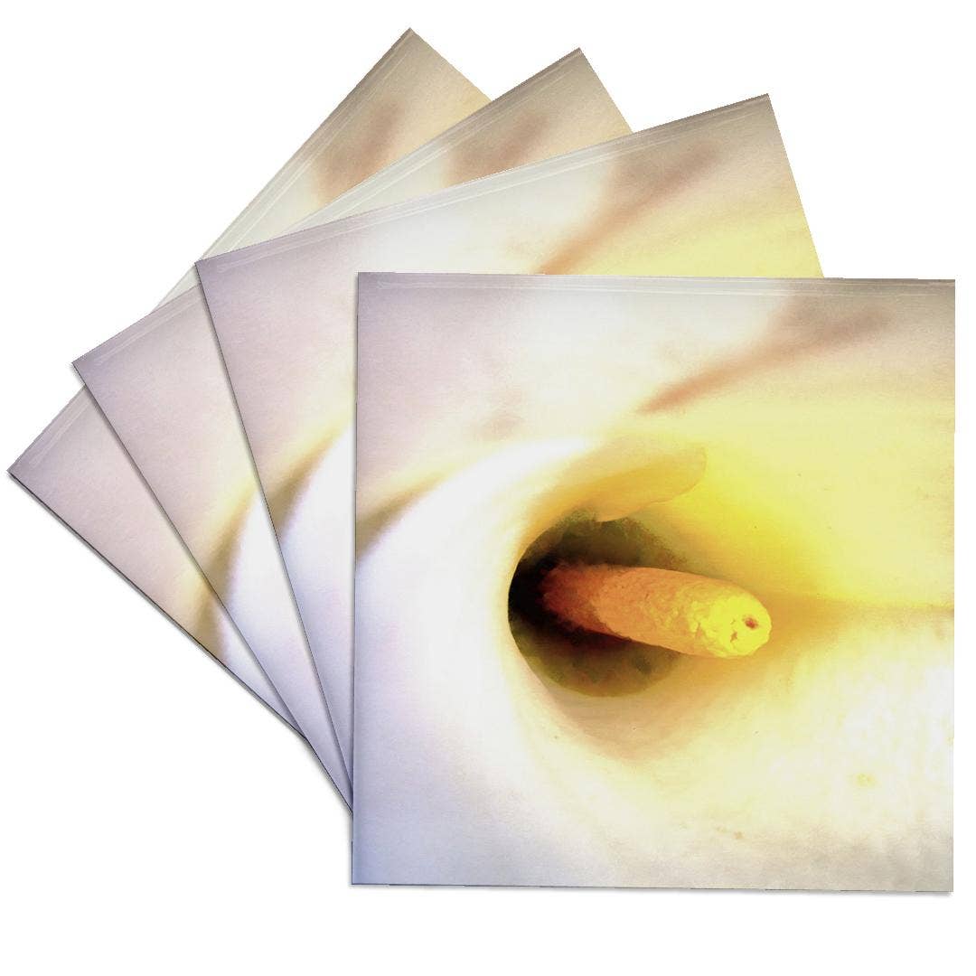 3dRose - Wholesale Onderzetters - 3dRose, Crème Witte Calla Lelie Close-up Abstracte Kunst, Onderzetter0