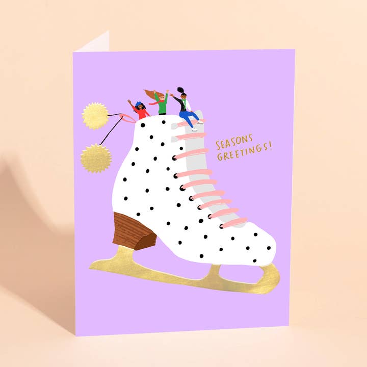 PATTINATORI SU GHIACCIO - Holiday Card per la vendita all'ingrosso da parte di Carolyn Suzuki