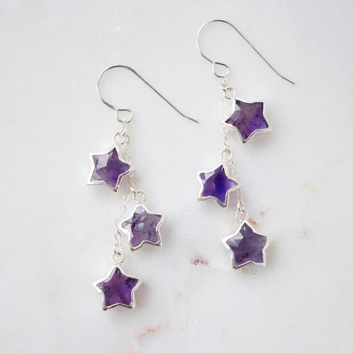 Boucles d'oreilles Amethyst Stargazer pour la vente par GEMNIA