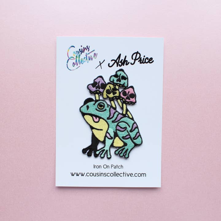 Cousins Collective – Emblema por atacado – Remendo bordado sapo cogumelo1