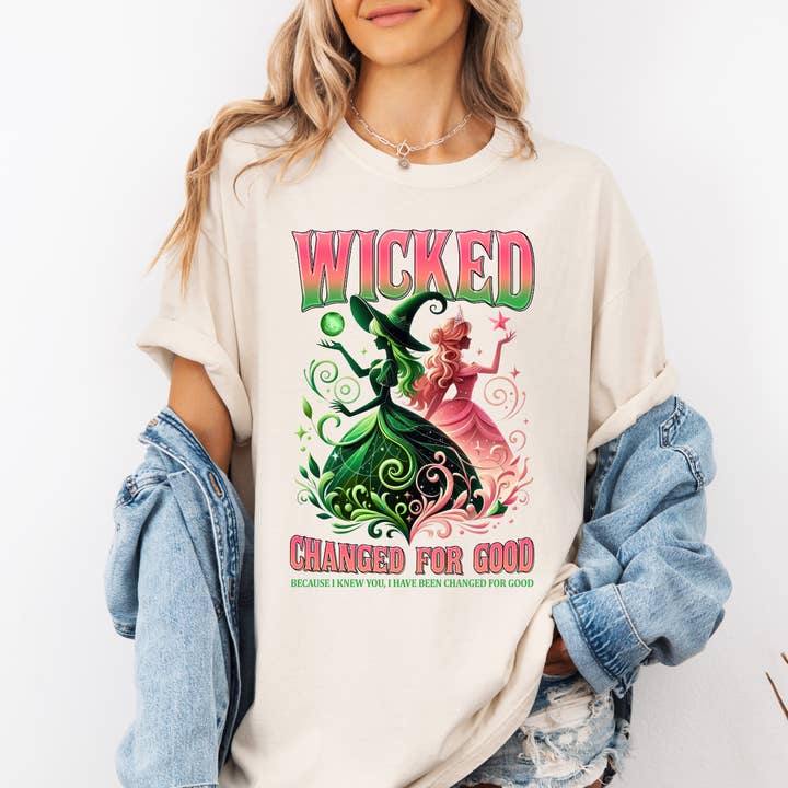 Wicked | Changed for Good | Pink | CC Graphic Tee for wholesale by The American Honey