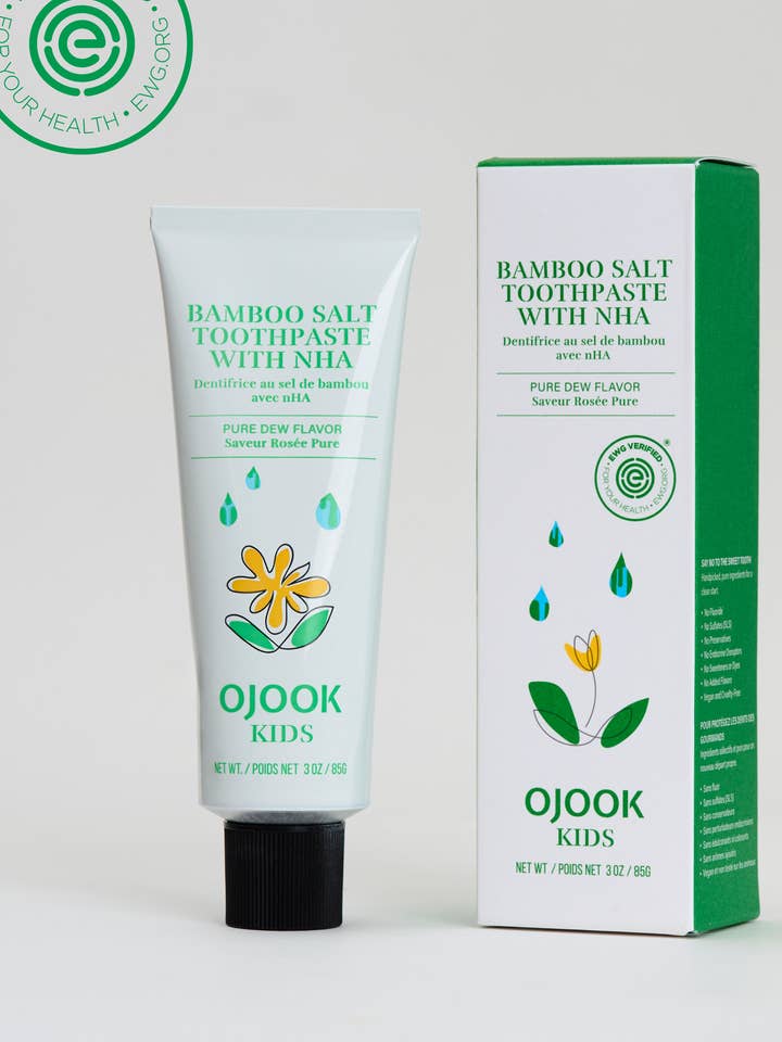 Kids Bamboo Salt Toothpaste with nHA - Pure Dew (2 sizes) for wholesale by OJOOK