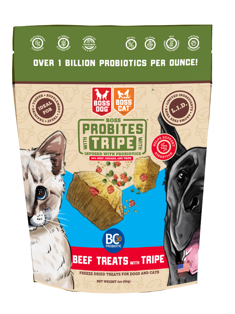 BOSS DOG BRAND, INC. - Wholesale Pet Treats - Dog - Boss Dog & Boss Cat Probites W/ Tripe- Beef (3oz)0