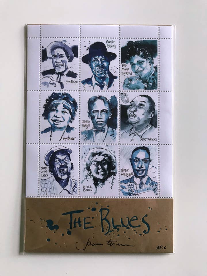 The Blues by James Terman - Set de tampons Lick & Stick pour la vente par The Portland Stamp Company