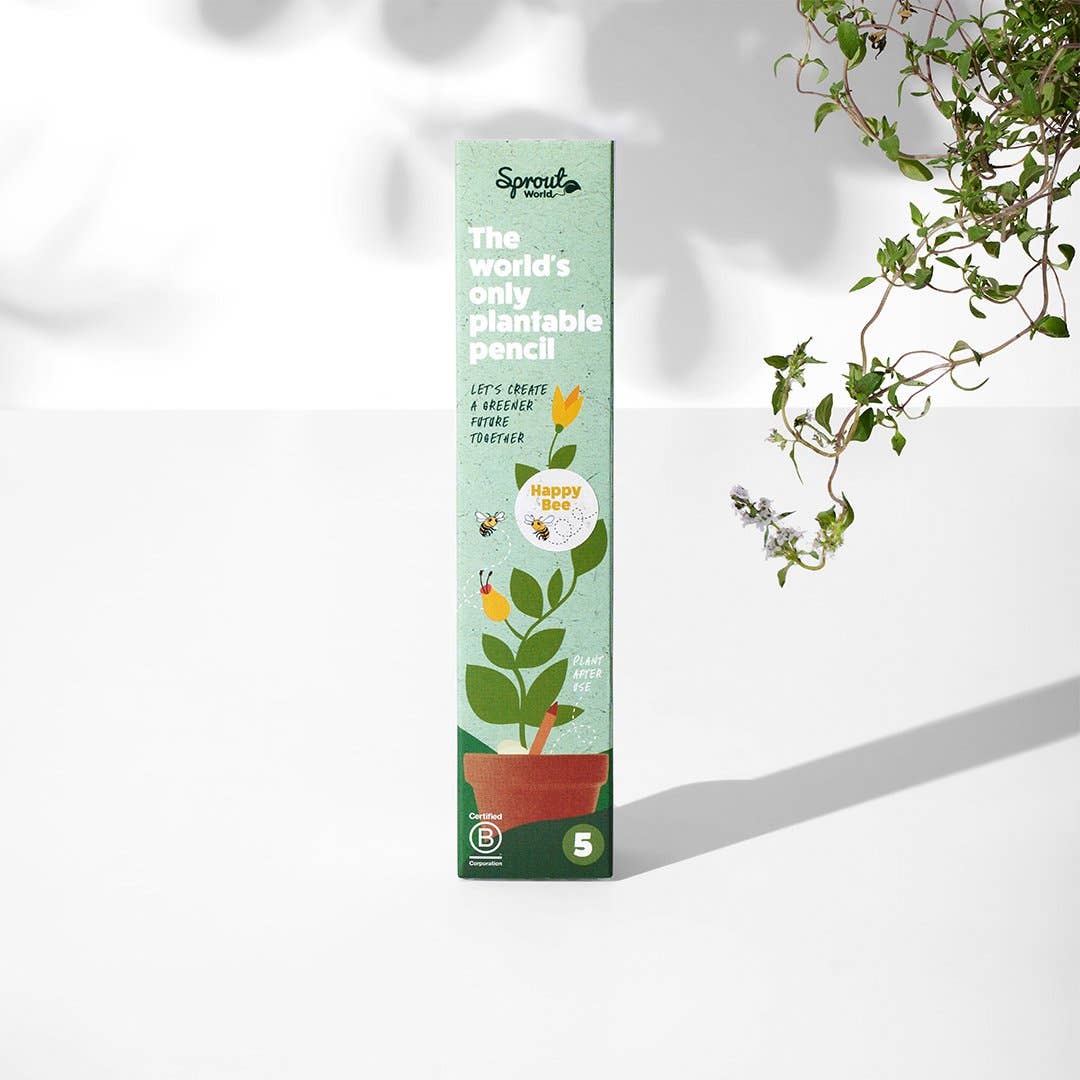 SproutWorld - Wholesale Pencil - SproutWorld Plantable Pencils | Happy Bee · 5 Pack1