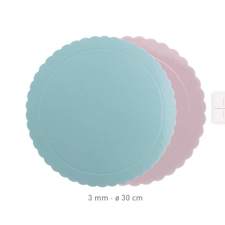 dekora - Wholesale Cake Stand - ROUND CORRUGATED CAKE PLATE BLUE/PINK 3MM Ø 30CM0