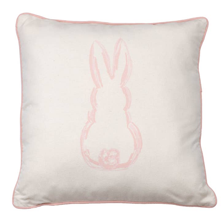 Almohada Lily Belle Bunny, suave, blanco/rosa, 18 x 18 para venta al por mayor de The Royal Standard