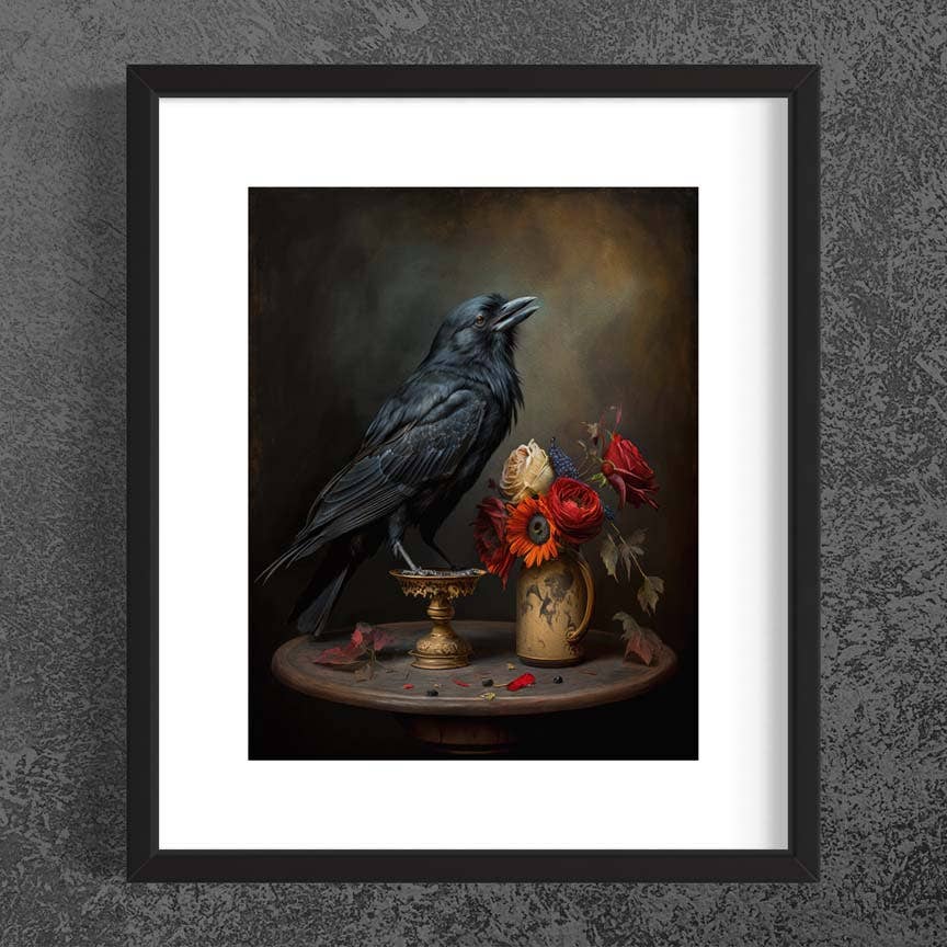 Salty Alyce - Wholesale Painting/Drawing - Black Raven Still life Painting  Wall Art AS1642