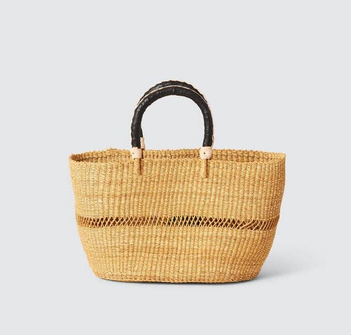 The African Home Goods - Wholesale Basket - Vea Heavy Duty African Basket - Ghana Bolga - Shopping Natural Basket - Dye Free0