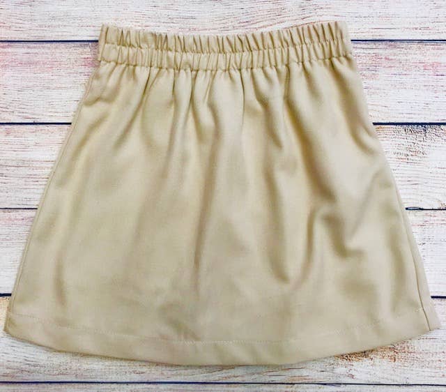 Girl Pleated Uniform Skirt Scooter Khaki 4/5-16 for wholesale on Faire1